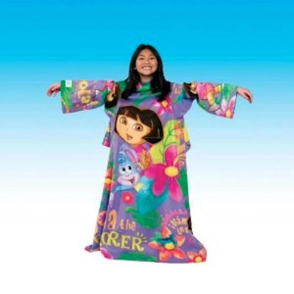 SNUGGIE Dora the Explorer Kids Fleece Blanket Robe Wearable Arms Y2K 2000s Boots
